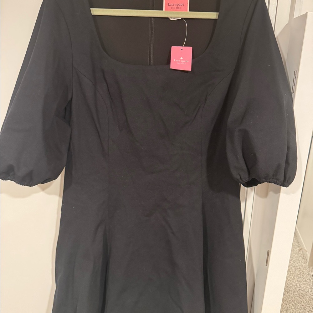 Kate Spade Black Dress with Puff Sleeves